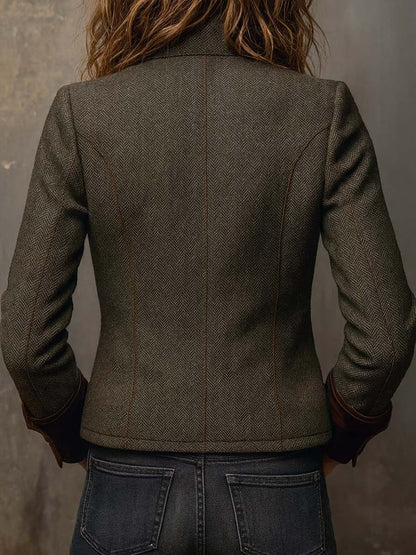 Bruna • Blazer Espiga Con Ribete De Contraste