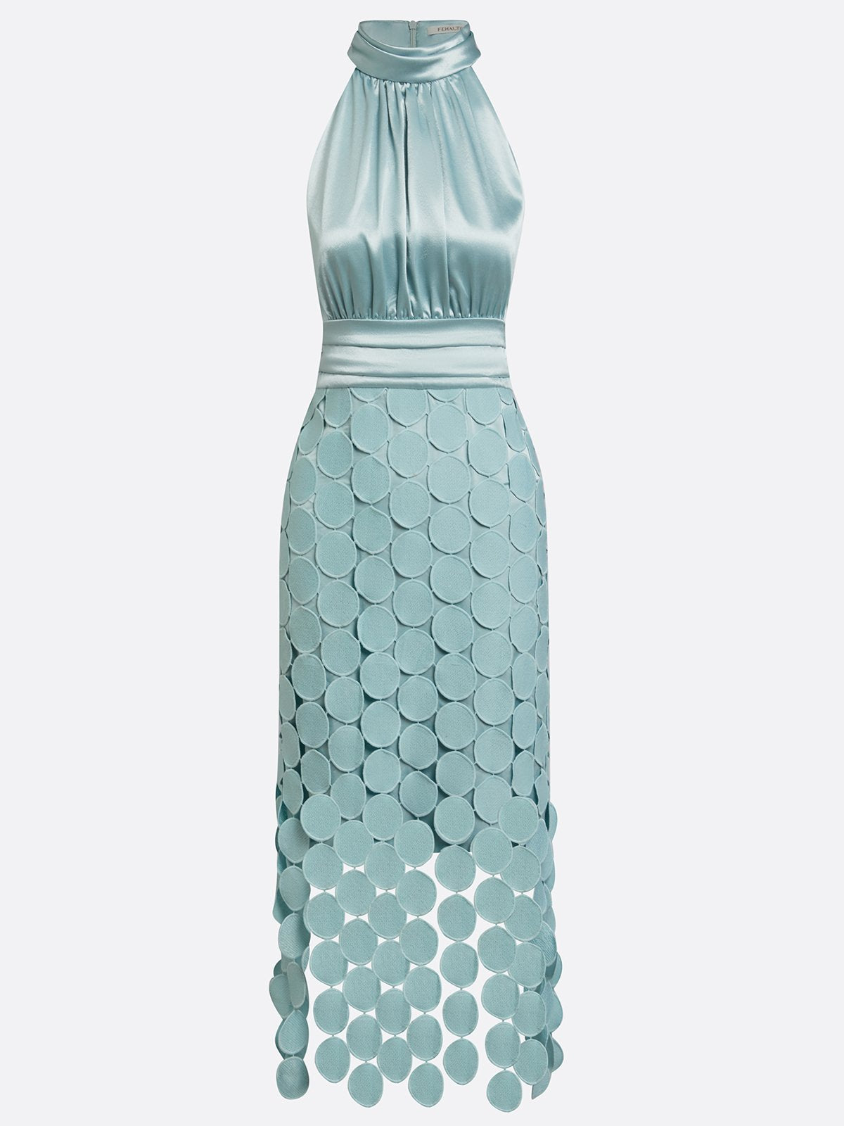 Paloma • Vestido Midi Halter Con Apliques Circulares