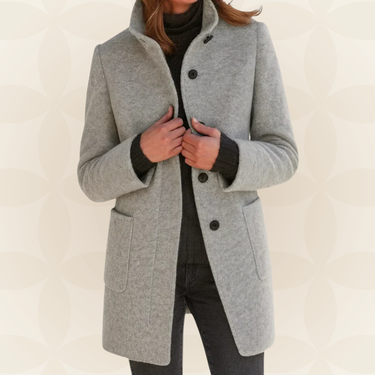 Ana | Chaqueta de Mezcla de Lana con Cuello Alto