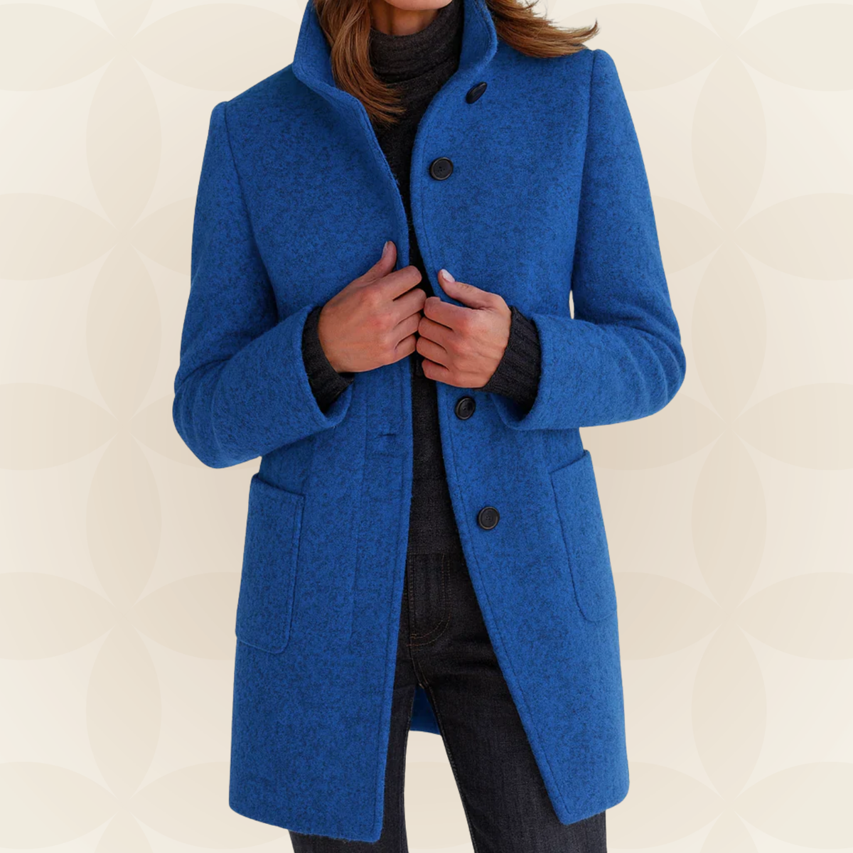Ana | Chaqueta de Mezcla de Lana con Cuello Alto