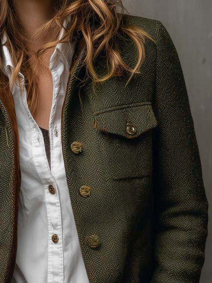 Bruna • Blazer Espiga Con Ribete De Contraste
