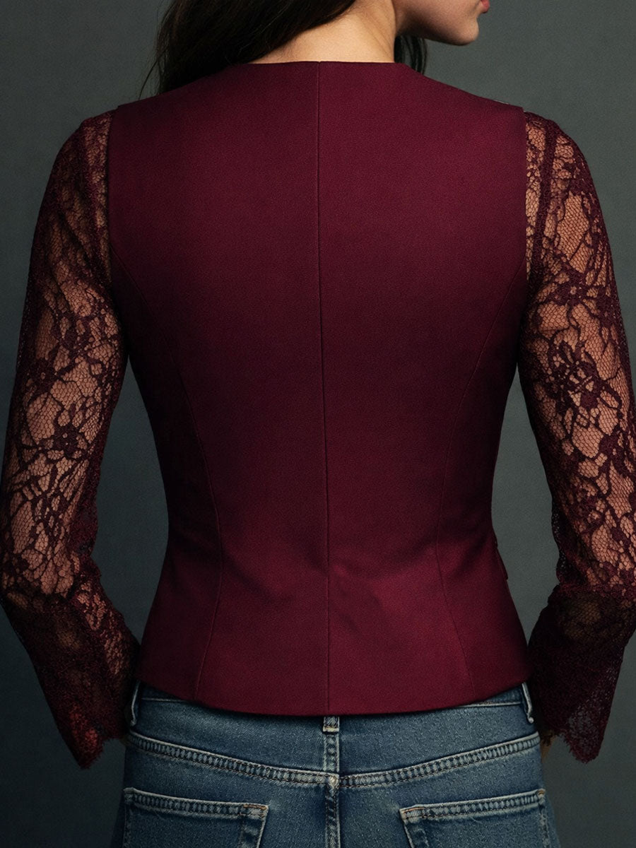 Nadia • Blazer Entallado Con Mangas Semitransparentes