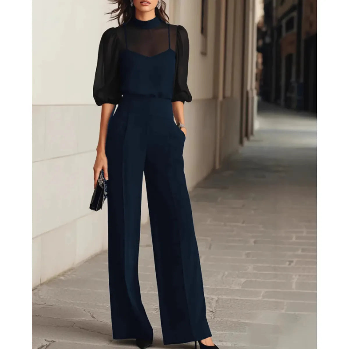 Jimena • Conjunto Dos Piezas Con Pantalón Ancho