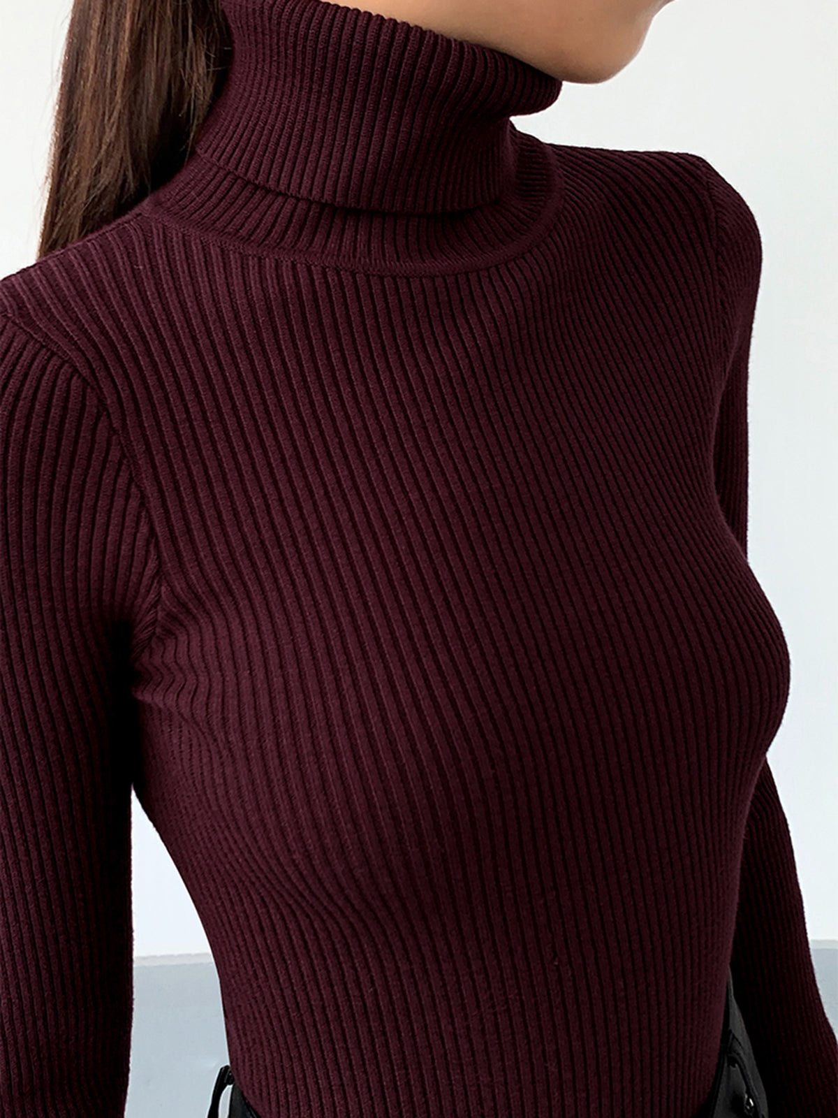 Teresa • Jersey De Punto Ajustado Con Cuello Vuelto
