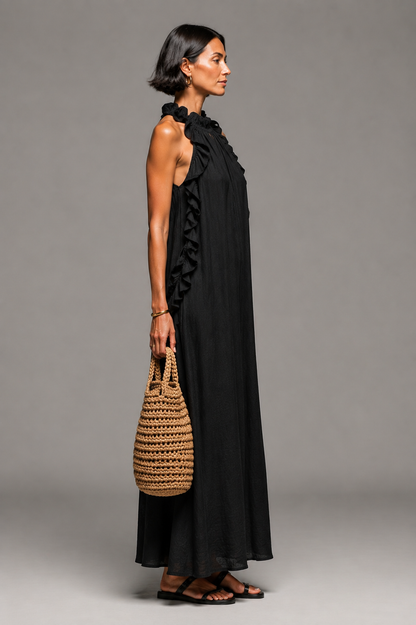 Olivia • Vestido Largo Sin Mangas Con Volantes