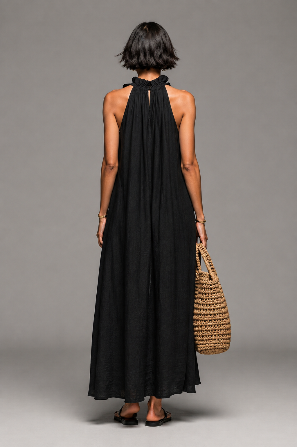 Olivia • Vestido Largo Sin Mangas Con Volantes