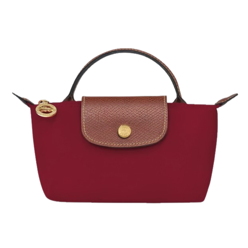 Emma • Mini Bolso Tote Burdeos Plegable Con Solapa