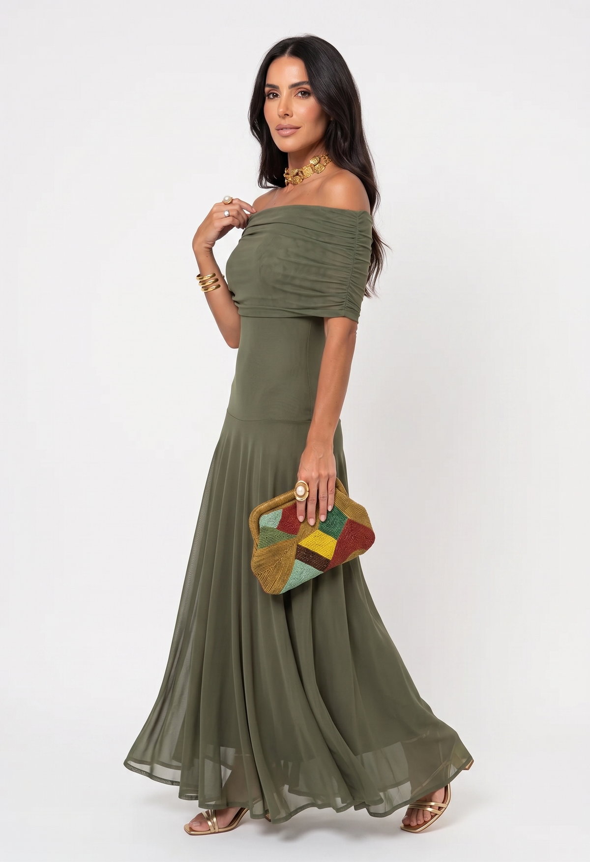 Solana • Vestido Largo Asimétrico Degradado