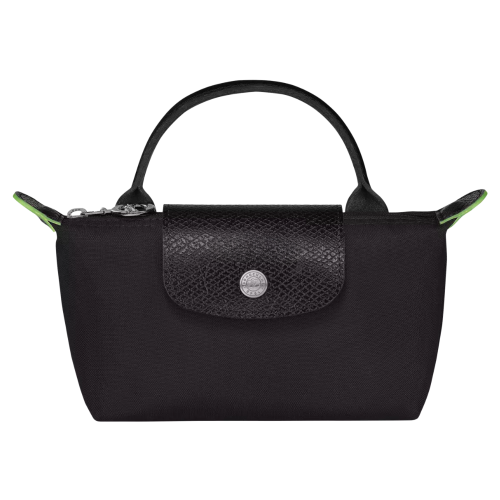 Emma • Mini Bolso Tote Negro-Verde Plegable Con Solapa