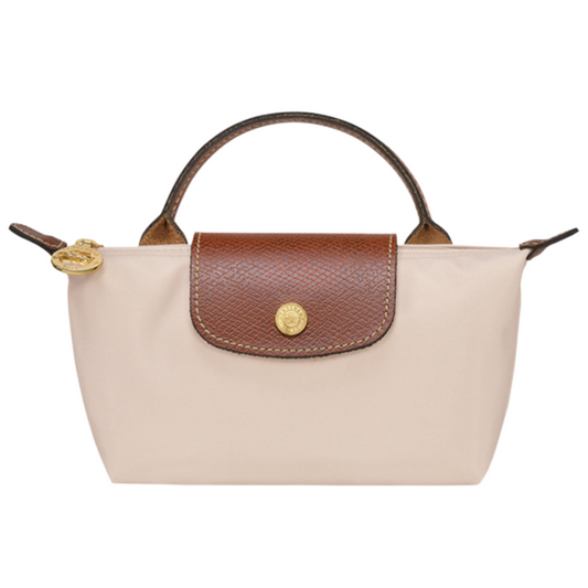 Emma • Mini Bolso Tote Beige Plegable Con Solapa