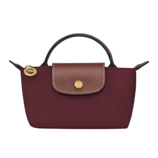 Emma • Mini Bolso Tote Rojo Vino Plegable Con Solapa