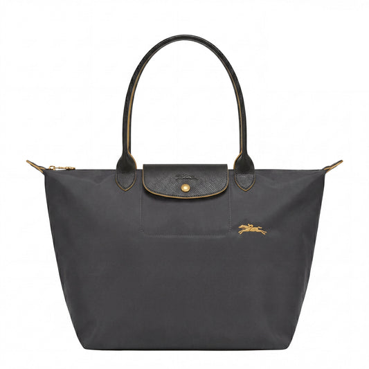 Candela • Bolso Negro-Dorado Tote Plegable Con Solapa