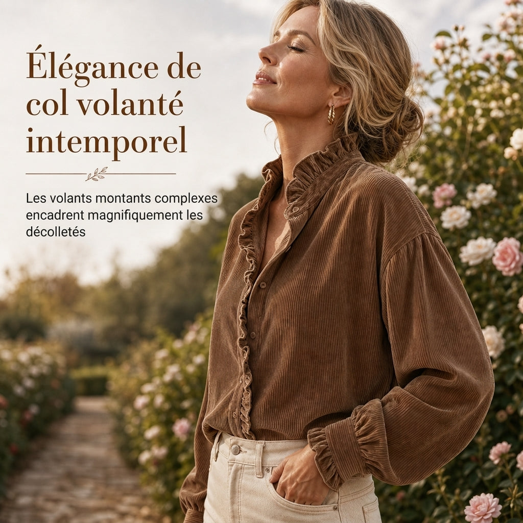 Daniela • Blusa De Pana Con Cuello De Volantes