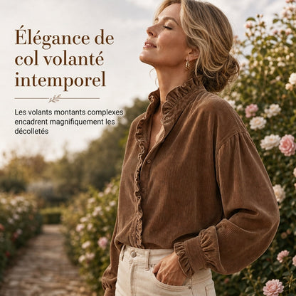 Daniela • Blusa De Pana Con Cuello De Volantes