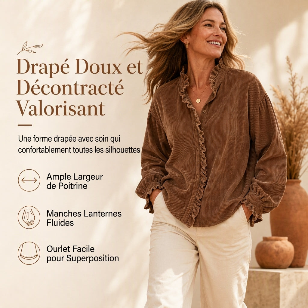 Daniela • Blusa De Pana Con Cuello De Volantes