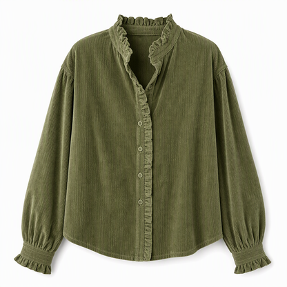 Daniela • Blusa De Pana Con Cuello De Volantes